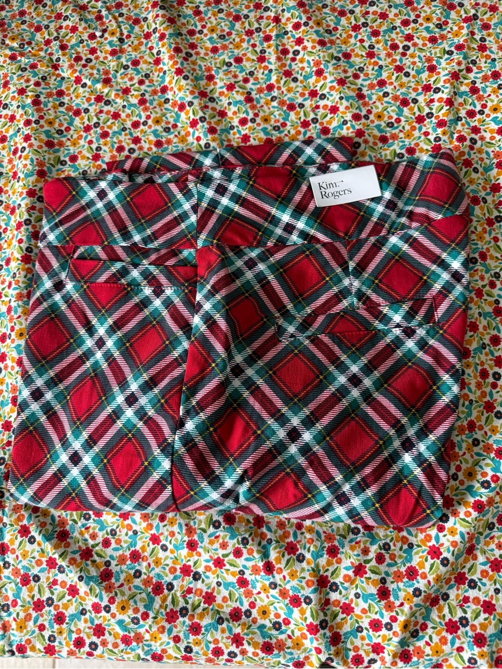 Kim Rogers Red Green Plaid Pants